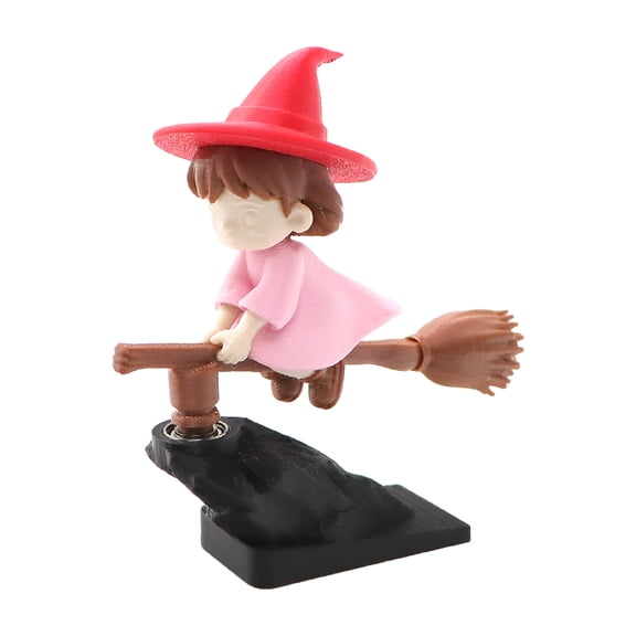 Ruanlalo Wizard Broomstick Drift Ornament Fun Motion Activated Dynamic Flying Car Dashboard Decor Fantasy Gifts for Enthusiasts Vehicle Interior Decor
