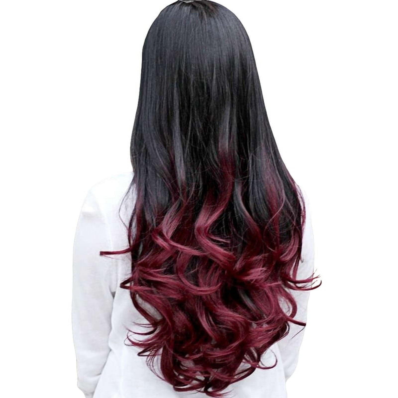 Ruanlalo Women Big Wave Long Curly Wavy Gradient Color Ombre 