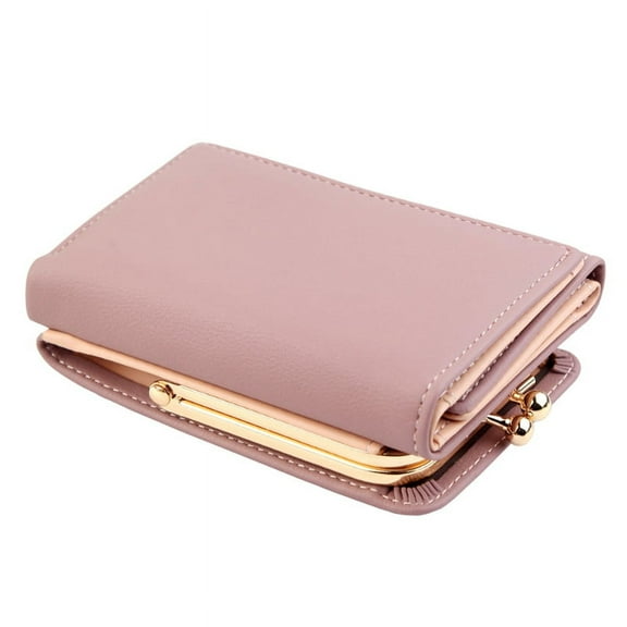 Ruanlalo Women Fashion Faux Leather Trifold Short Wallet Cash Card Holder Coin Purse for Daily Life Purple