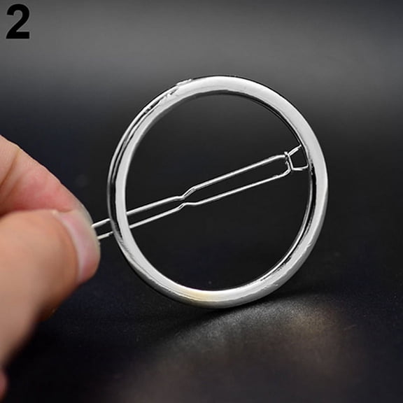 Ruanlalo Women's Fashion Elegant Round Shape Hair Accessories Hair Clip Hairpin Jewelry Silver