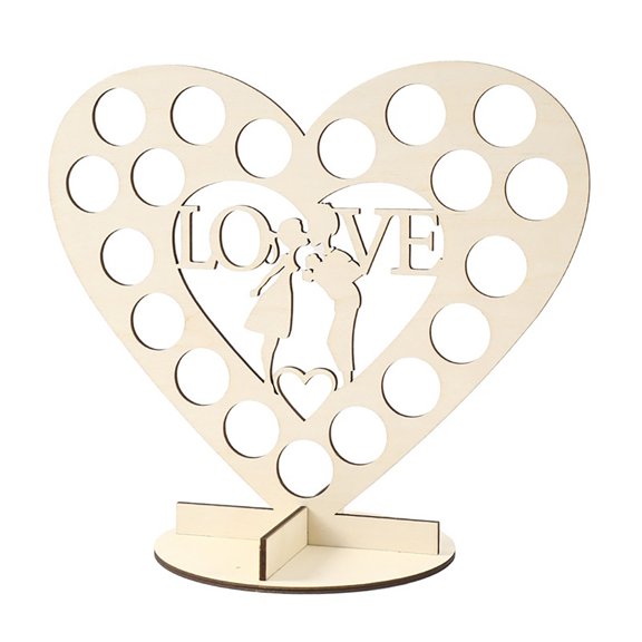 Ruanlalo Wooden Chocolate Display Rack Heart Shaped Chocolate Stand Romantic Tabletop Decor for Weddings Parties Events