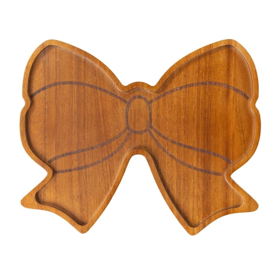 Ruanlalo Wooden Snack Tray Bow Design Charcuterie Board Multi-Purpose Serving Platter for Candy Cookies Fruits Party Bar Party Supplies