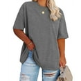 thumbnail image 1 of Ruanyu Women's Plus Size T Shirts Oversized Tees Summer Short Sleeve Crew Neck Loose Tunic Tops, 1 of 3