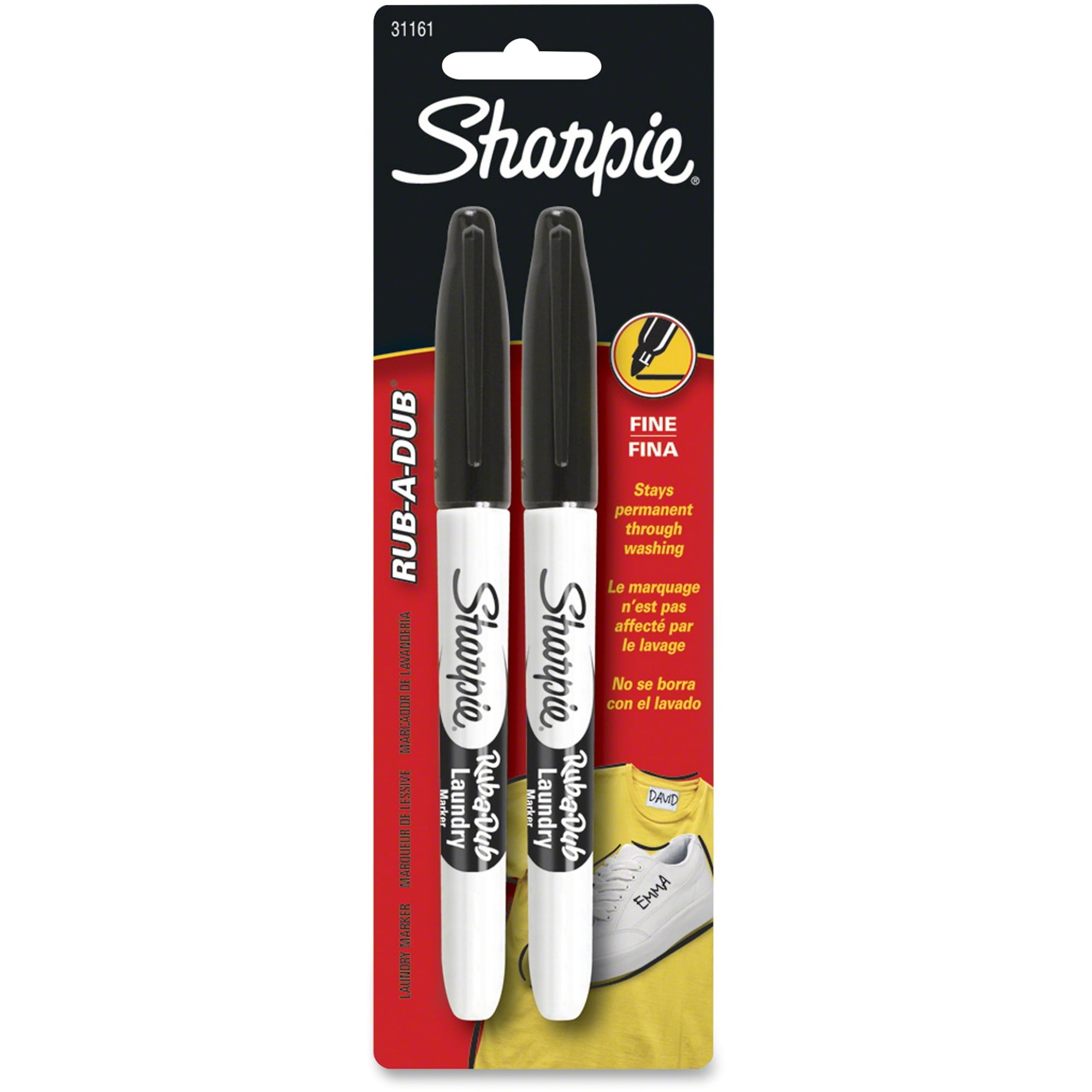 Sharpie Rub-A-Dub Permanent Laundry Marker Fine Black, 1mm Fabric Marker  Laundry Marker Non Bleed, Art supplies
