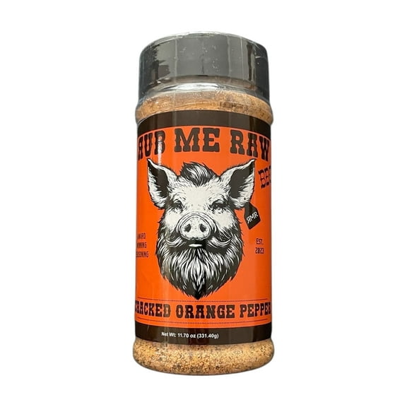 Rub Me Raw BBQ Cracked Orange Pepper Bottled Seasoning, 11.70 Ounce, Gluten-Free, Keto, Carnivore