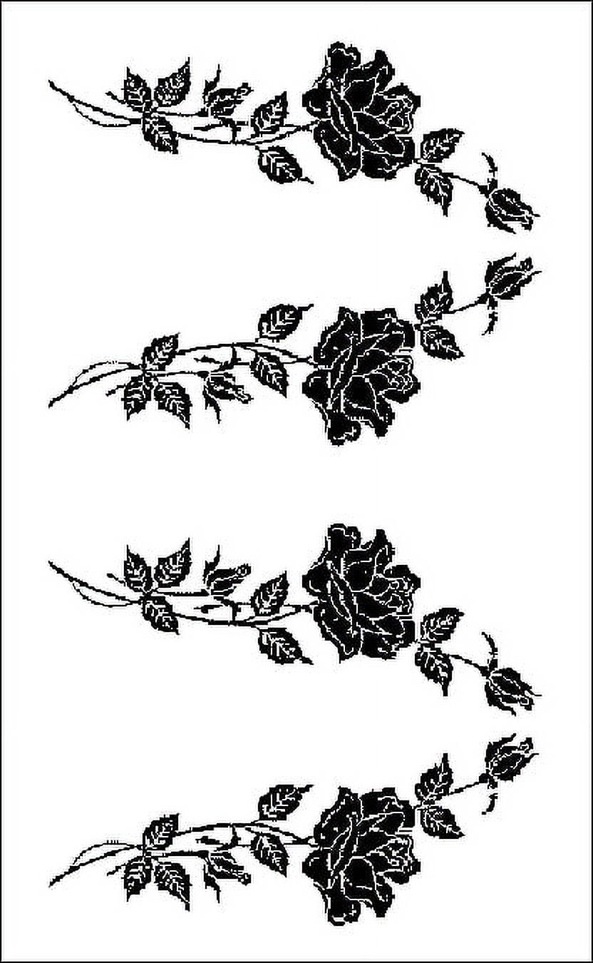 roses flower stencil mix for etching glass craft present etch hobby (4  designs)