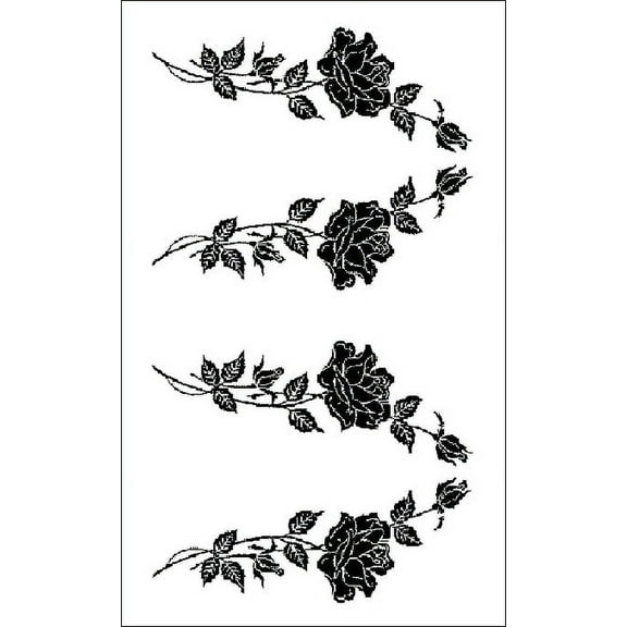 Rub 'N' Etch Designer Stencil 5"X8"-Stemmed Roses, Pk 3, Armour Products