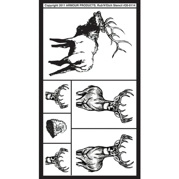 Rub 'N' Etch Designer Stencil 5"X8"-Wildlife