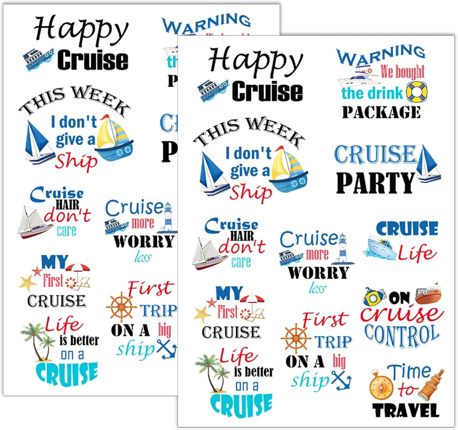 Rub On Transfers Stickers Cruise Words Labels Sea Navigation Ship Car ...