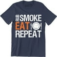 thumbnail image 1 of Rub Smoke Eat Repeat Bbq Grilling Smoking Meat Cooking Camping Men T-Shirt, 1 of 4