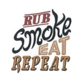 thumbnail image 1 of Rub, Smoke, Eat, Repeat Embroidered Iron On/Sew patch [4.84 X 5.39], 1 of 5