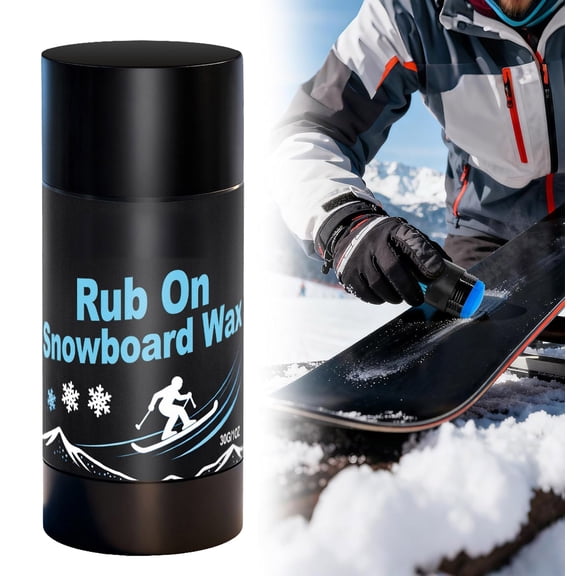 Rub on Snowboard Wax, Portable Quick Ski Wax with Cork Applicator, Universal Ski Snowboard Waxing Accessories for Outdoor Snowboard Base Protection,Easy Operation,30g