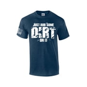 Rub Some Dirt On It Mens Short Sleeve American Flag T-shirt Graphic Tee-Heather Navy-medium