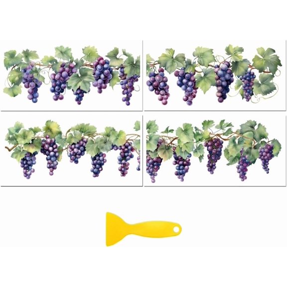 Rub on Transfer Decal Sticker for Furniture Craft Decor 6"x12" Grapevine 4Pcs Waterproof UV DTF Transfer for Drawer Dresser Glass Porcelain Wood Plastic