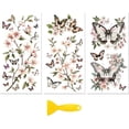 thumbnail image 1 of Rub on Transfer Decal Sticker for Furniture Craft Decor 6"x12" Peach Blossoms and Butterflies 3Pcs Waterproof UV DTF Transfer for Drawer Dresser Glass Porcelain Wood Plastic Window, 1 of 8