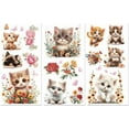 thumbnail image 1 of Rub on Transfer Decals for Furniture Crafts 6"x12" 3Pcs Cat and Flower Waterproof UV DTF Transfer Decals Sticker for Dresser Lingerie Chests Drawer Glass Porcelain Wood, 1 of 9