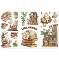 thumbnail image 1 of Rub on Transfer Decals for Furniture Crafts Cat and Book 6"x12" 3Pcs Waterproof UV DTF Transfer Decals Sticker for Dresser Lingerie Chests Drawer Glass Porcelain Wood Plastic, 1 of 9