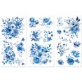 thumbnail image 1 of Rub on Transfer Decals for Furniture Crafts Decor 6"x12" 3Pcs Blue Flowers Waterproof UV DTF Transfer Decals Sticker for Dresser Lingerie Chests Drawer Glass Porcelain Wood Plastic, 1 of 8