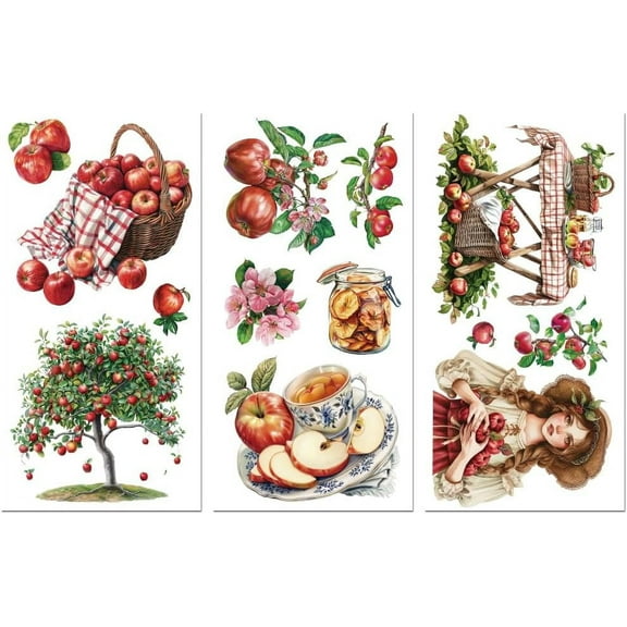 Rub on Transfer Decals for Furniture Crafts Tree Decor 6"x12" 3Pcs UV Sticker for Dresser Lingerie Chests Drawer Glass Porcelain Wood Plastic Silver DIY