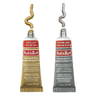 AMACO Rub n Buff Wax Metallic Finish 3 Color Kit - Antique Gold Silver Leaf  and Gold Leaf 15ml Tubes - Versatile Gilding Wax for Finishing Furniture