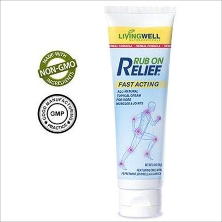 Rub on Relief - 3 Ounces - Natural Fast Acting Pain Relief for Neck Pain Relief, Lower Back Pain Relief, Joint and Knee Pain