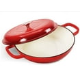 thumbnail image 1 of Ruba Enameled Cast Iron Casserole Braiser 3.8 Quart with Lid & Dual Handles - Gradated Red, 1 of 5