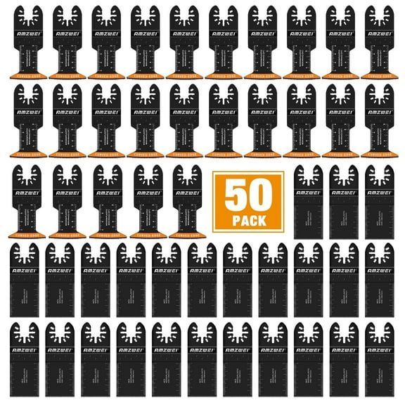 Ruban Spirit 50pcs Oscillating Multitool Saw Blades Kit Universal Metal Blades for Wood Plastics, Quick Release Multi Tool Blades Fit Dewalt Bosch Worx Milwaukee