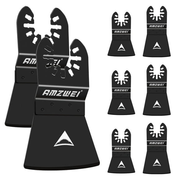 Ruban Spirit 8pcs Oscillating Scraper Blades Kit Multitool Flexible Scraper Blades for Wood Plastics, Universal Quick Release Blades Kits Fit Dewalt Bosch Worx Milwaukee Ryobi