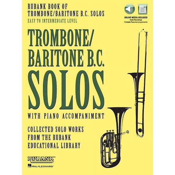 Rubank Book of Trombone/Baritone B.C. Solos - Easy to Intermediate (Includes Online Audio for Streaming/Download), (Paperback)