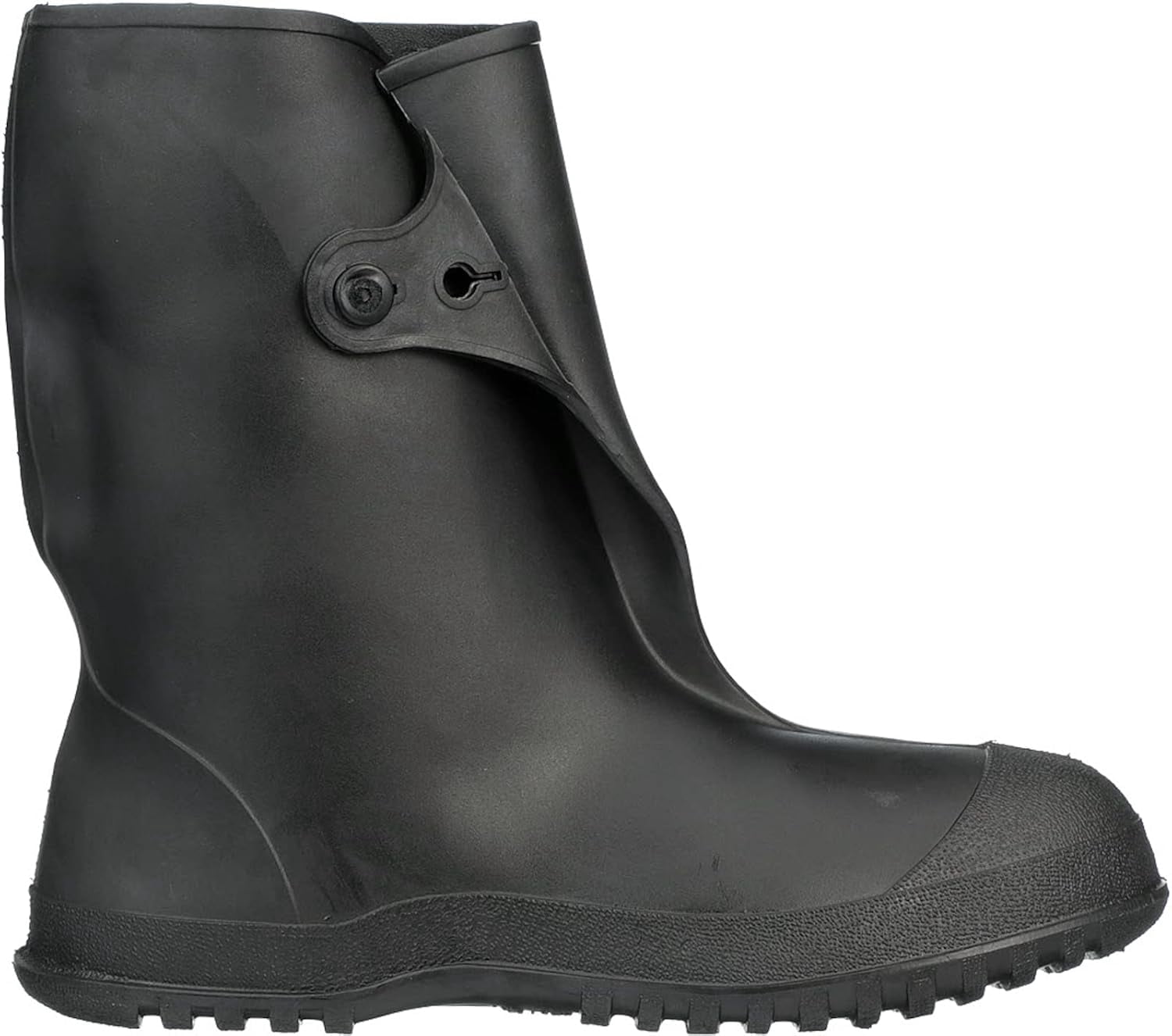 Rubber 35121 WorkBrutes PVC 10-Inch Overshoe with Button, Black (Made ...