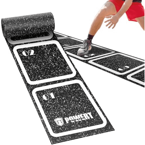 Rubber Agility  15 ft Non-Slip Rubber Speed Agility Training  Pad for Soccer Football Footwork Training Equipment for Fitness Boxing Sports Quick Exercise Gym Workout