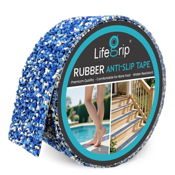 Rubber Anti Slip Grip Tape, 2" x 15",Non-Slip Traction Tapes with Blue for Wooden Stair Tread Step and Other Slippery Surfaces - Textured Rubber Surface,Comfortable for Bare Foot ,Pool, Shower