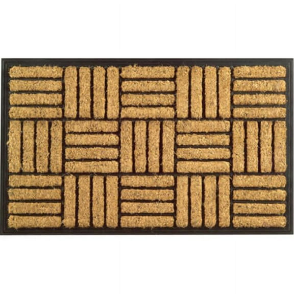 Rubber Back Coir Doormat, Basket Weave Pattern
