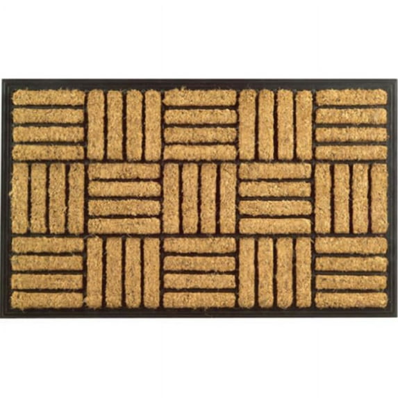 Rubber Back Coir Doormat, Basket Weave Pattern