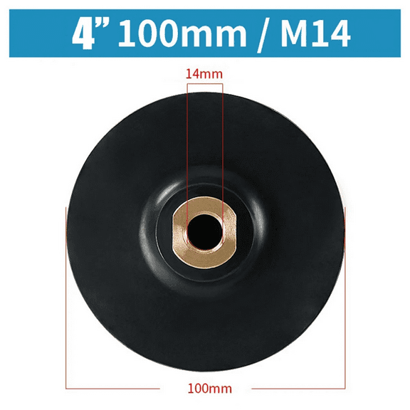 Rubber Backing Pad Polishing Grinding Disc Holder for Angle Grinder M14 Abrasive Self-Adhesive Grinding Backing Pad 4In