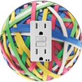 thumbnail image 1 of Rubber Ball Band Primary Design - Round Light Switch Plate Cover - GFI, 1 of 1