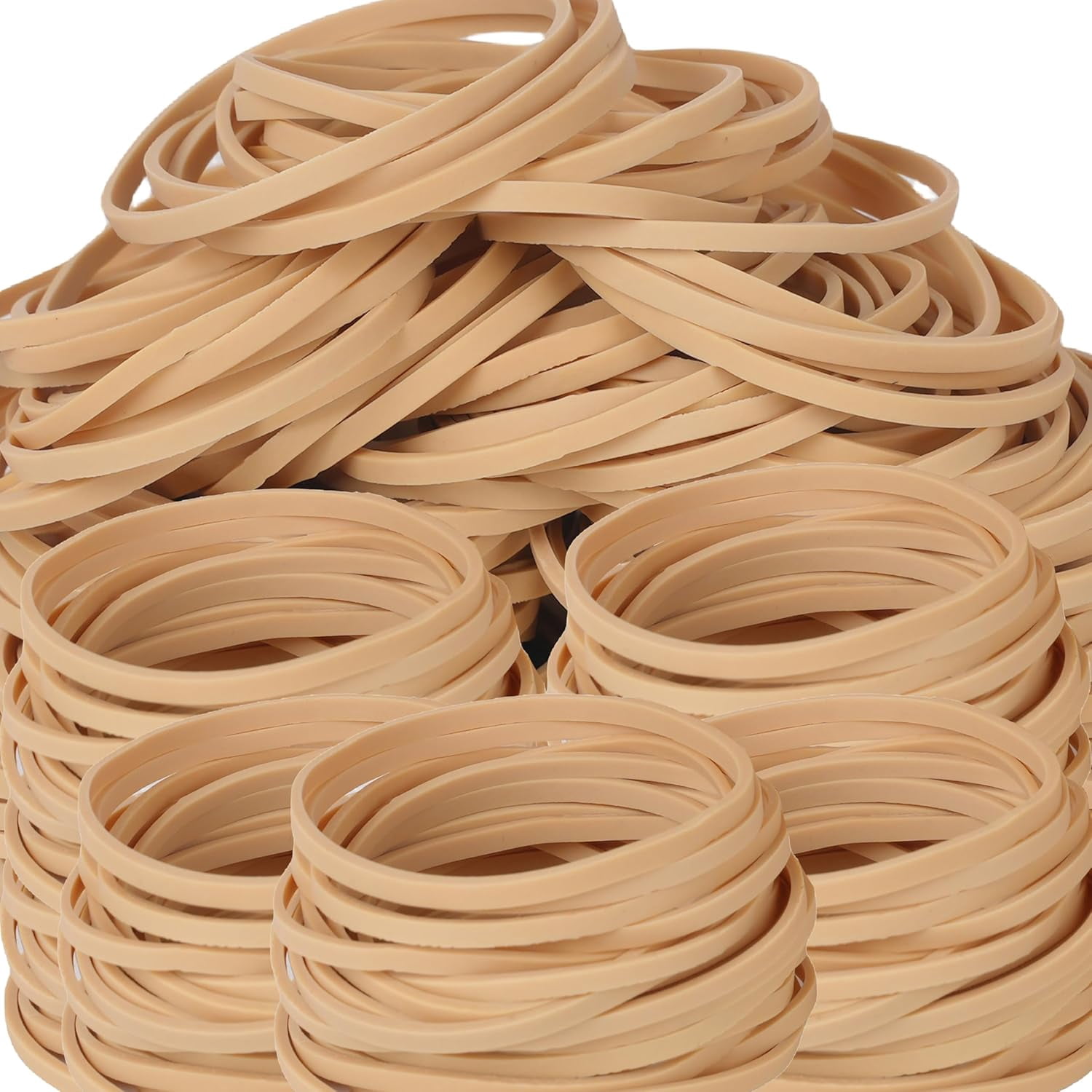 Rubber Bands 200Pcs Size32 Elastic Band Beige Small For Office Home Supplies(3" x 1/8'')