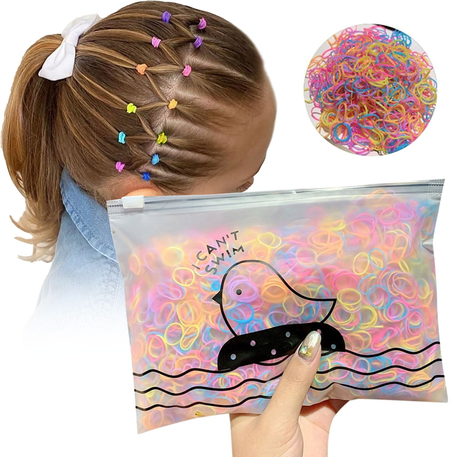 Rubber Bands for Hair No Damage Different Color Nylon Elastic Hair