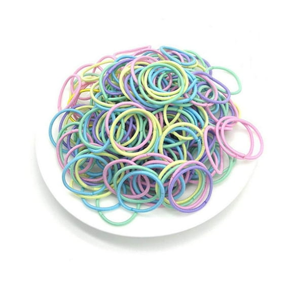 Rubber Bands for Hair, Small Hair Elastics for Girls, Soft and Comfy Rubber Bands Hair Ties Hairbands Ponytail Holders Hair for Women, Not Easy to Break, Spring Color