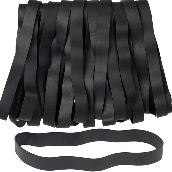 Rubber Bands Size#107 Heavy Duty Big Wide rubber band 30PCS Elastic Bands for Office Supply Trash Can File Folders Litter Box Rubber Bands (Black)