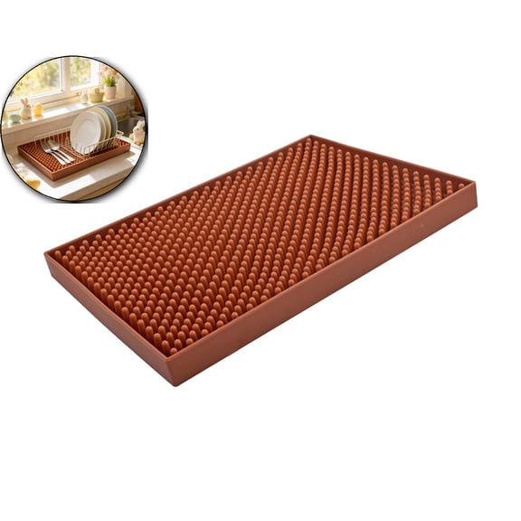 Rubber Bar Mat – Spill & Drip Mat for Bartending, Coffee Bar & Kitchen Countertop, Thick Durable Counter Protector & Drying Mat