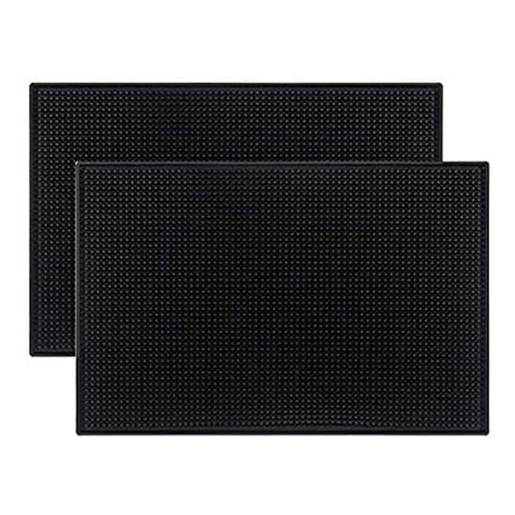 Rubber Bar Mats 11.9" x 17.8" (pack of 2) Durable Bar spill mat for coffee shops, Restaurant counter top, Bartender bar service mat, Dish rubber drying mat and glass drying mat