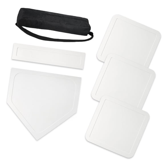 Rubber Baseball And Softball Base Set Includes Home Plate Portable Practice Training Equipment for Backyard Game