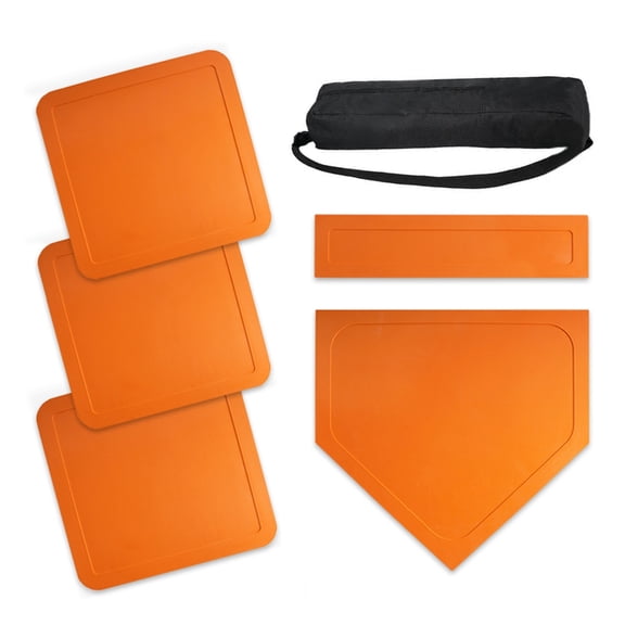 Rubber Baseball And Softball Base Set Includes Home Plate Portable Practice Training Equipment for Backyard Game