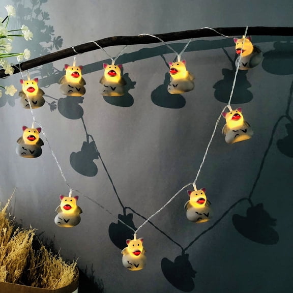 Rubber Bat Duck String Lights Battery Powered Gray Bat Night Light for Halloween Bedroom Bat Decor