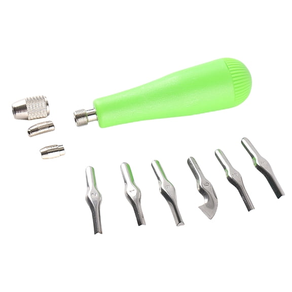 Rubber Block Stamp Cutter with 6 Carving Head Ergonomic Handle Linoleum Cutter For Block Printing Block Stamp Carving