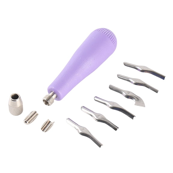 Rubber Block Stamp Cutter with 6 Carving Head Ergonomic Handle Linoleum Cutter For Block Printing Block Stamp Carving