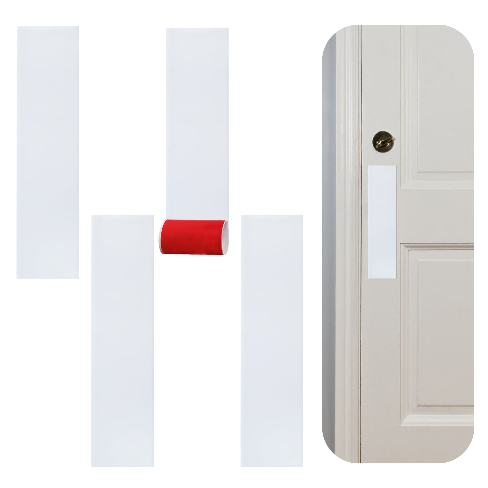 Rubber Bond Push Plates (4 Pack) 4" x 16" Effortless Peel & Stick