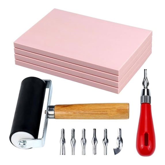 Rubber Brayer Roller Rubber Stamp Making Kits with Stamp Block Carving ...