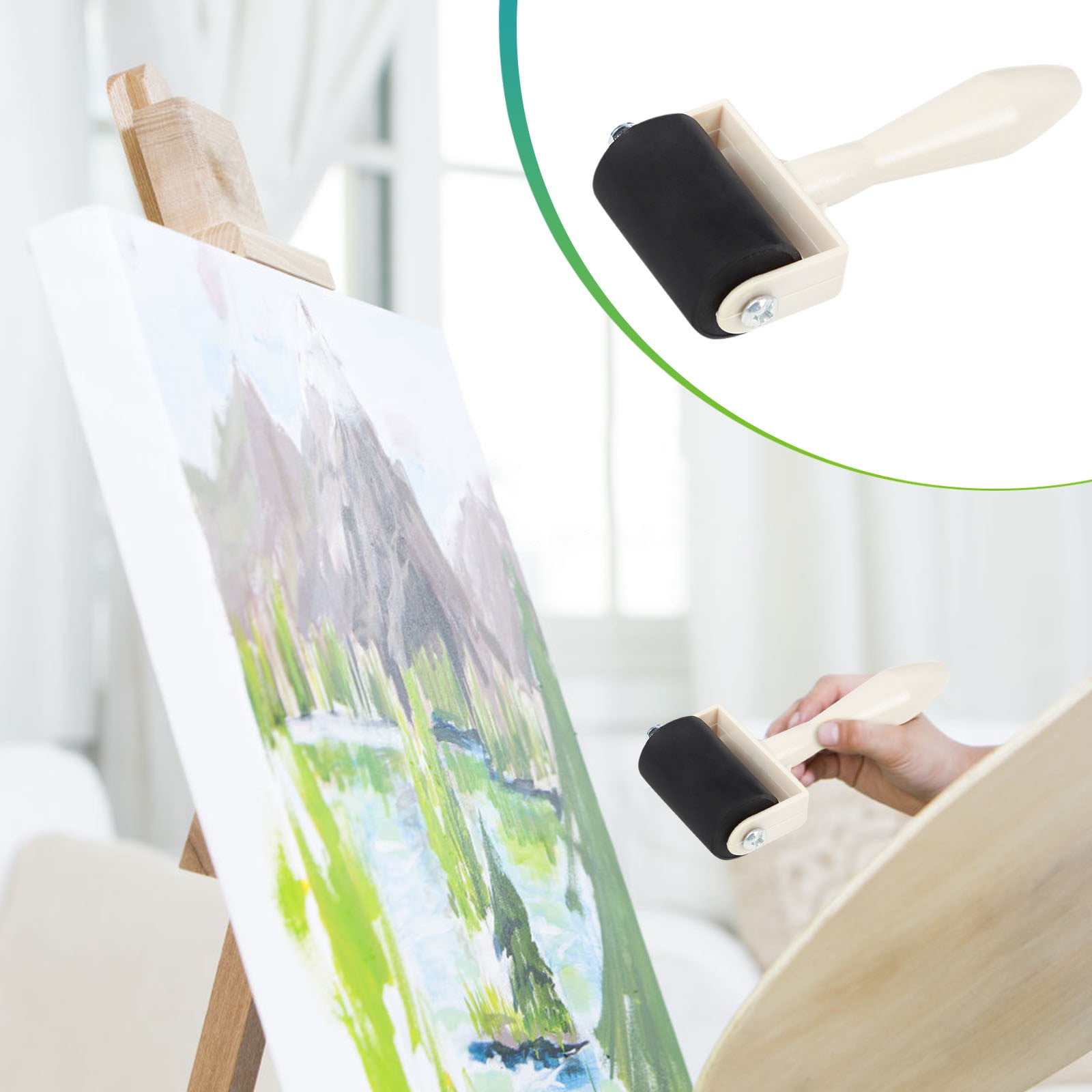 Rubber Brayer Roller for Crafting Ink Printmaking, Glue Roller Ink